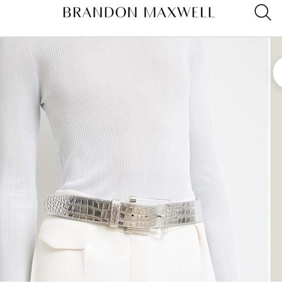 Brandon Maxwell Accessories - Brandon Maxwell Silver Belt Large Crocodile-Effect Lucite Baddie NWT Giftable